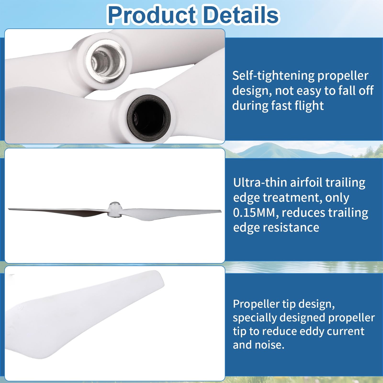 4 Pairs 9450 Self Tightening Drone Propellers Compatible DJI Phantom