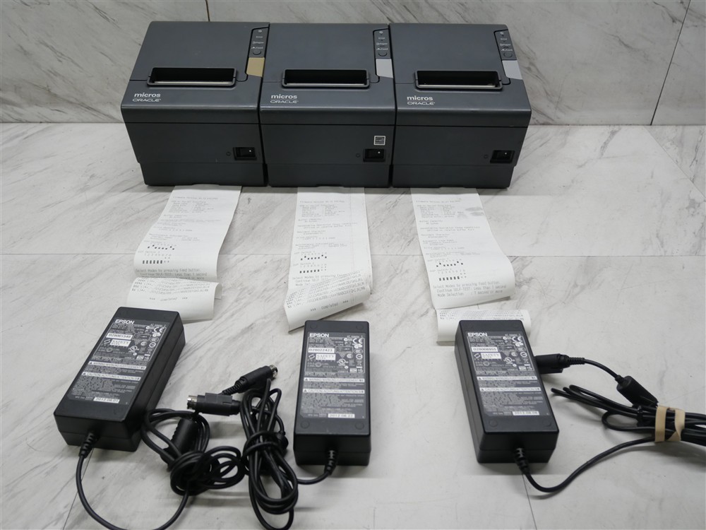 3 Epson Oracle TM-T88V Point Of Sale Thermal Receipt Printers w/ Power supply!
