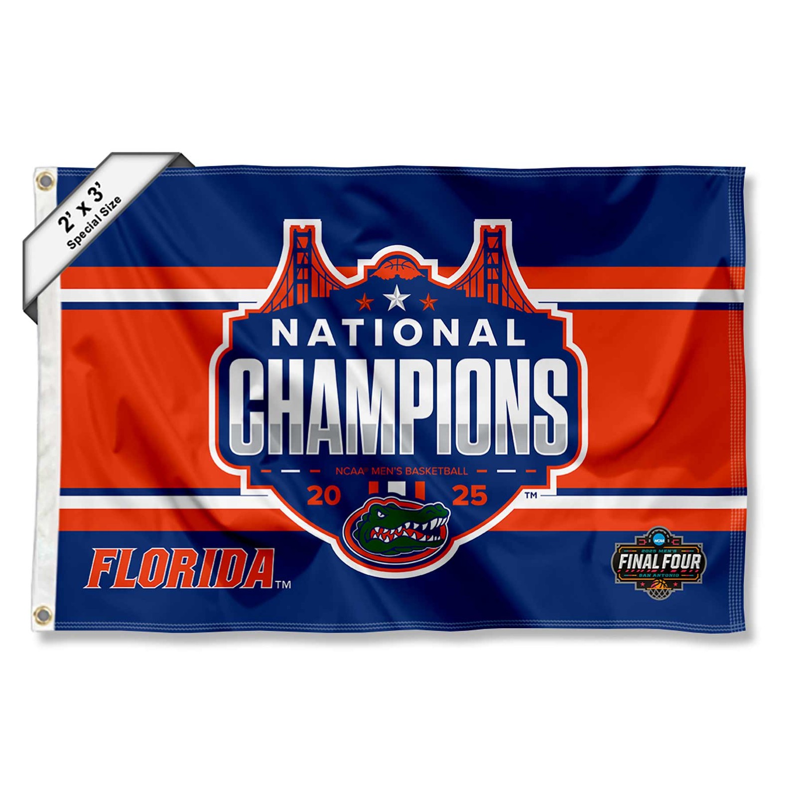 Florida UF Gators 2025 Basketball National Champions 2'x3' Flag