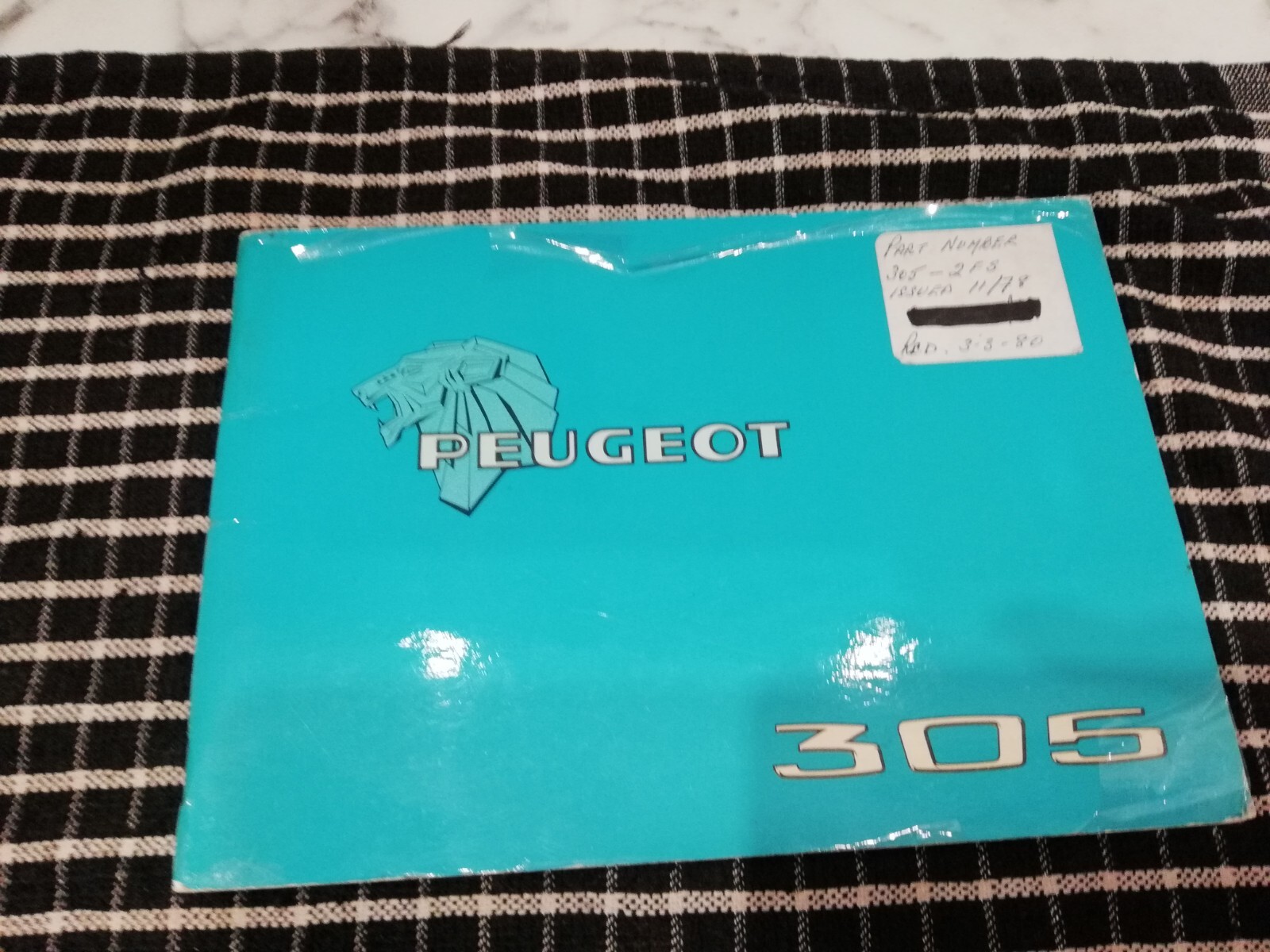 Peugeot 305 owners handbook 1978