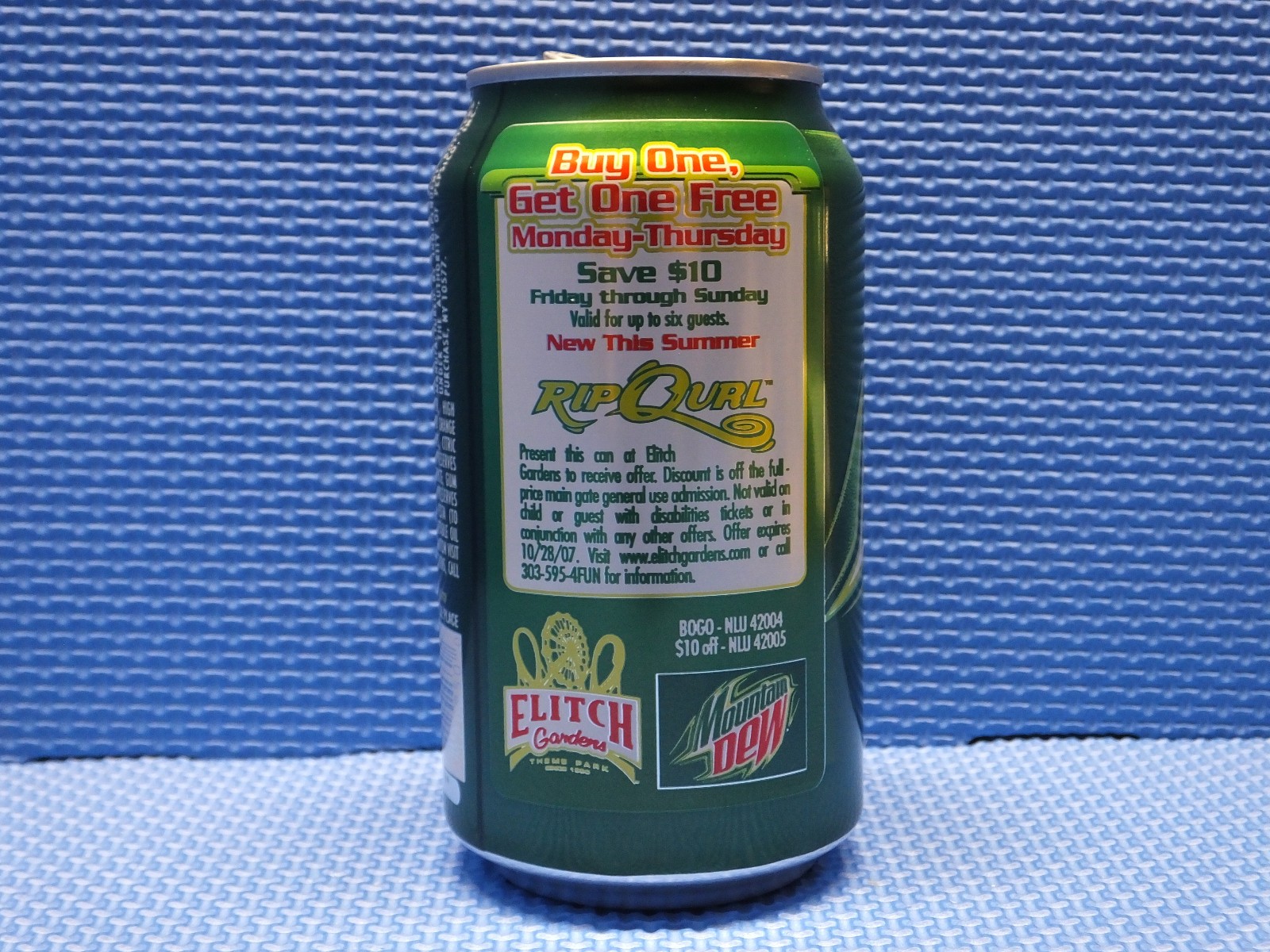 2007 Mountain Dew Elitch Gardens RipQurl Promotional Empty 12oz 355ml can