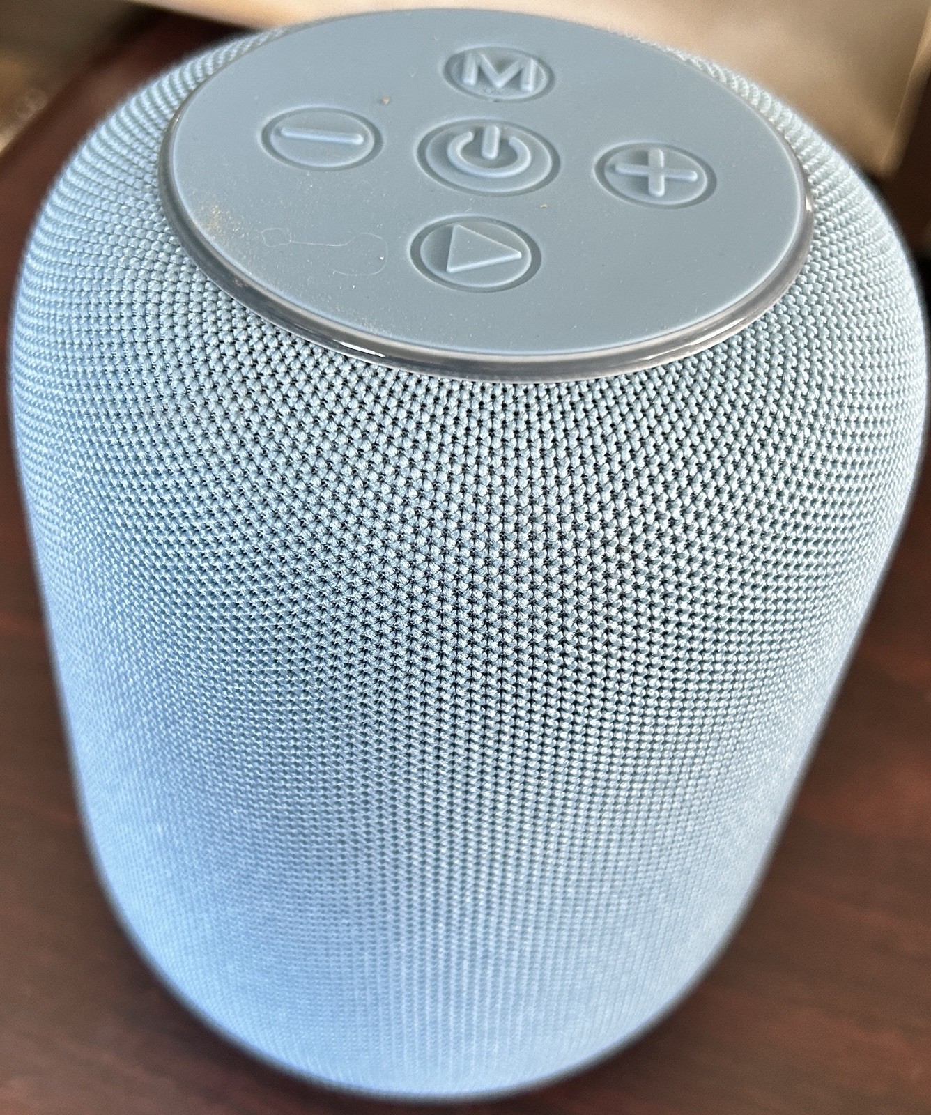 Colorful LED Lit Fabric Home Speaker 10W Bluetooth USB AUX Gray Cylinder