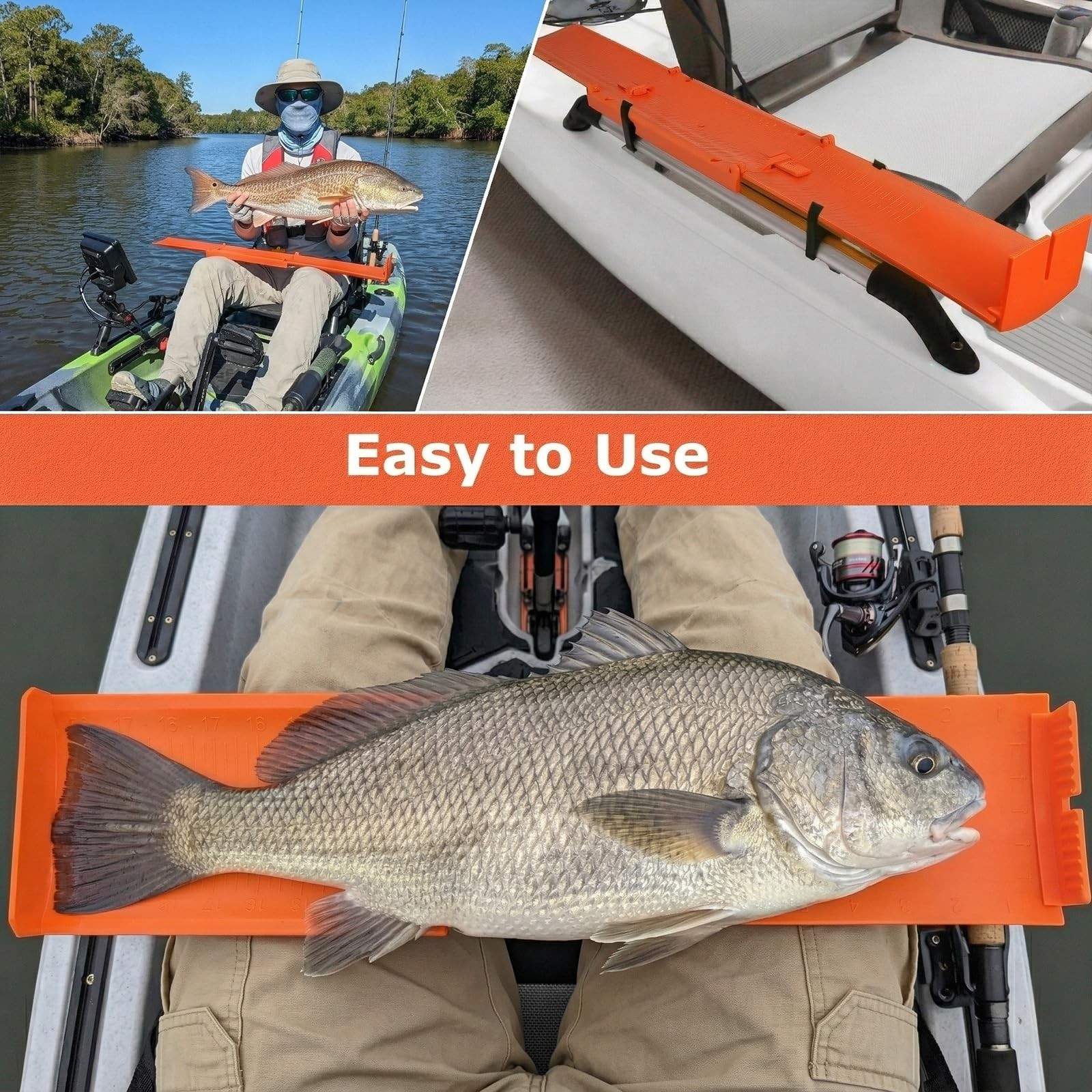 Fish Measuring Board Foldable, Floatable Compact Folding Fish Ruler for Boat,...