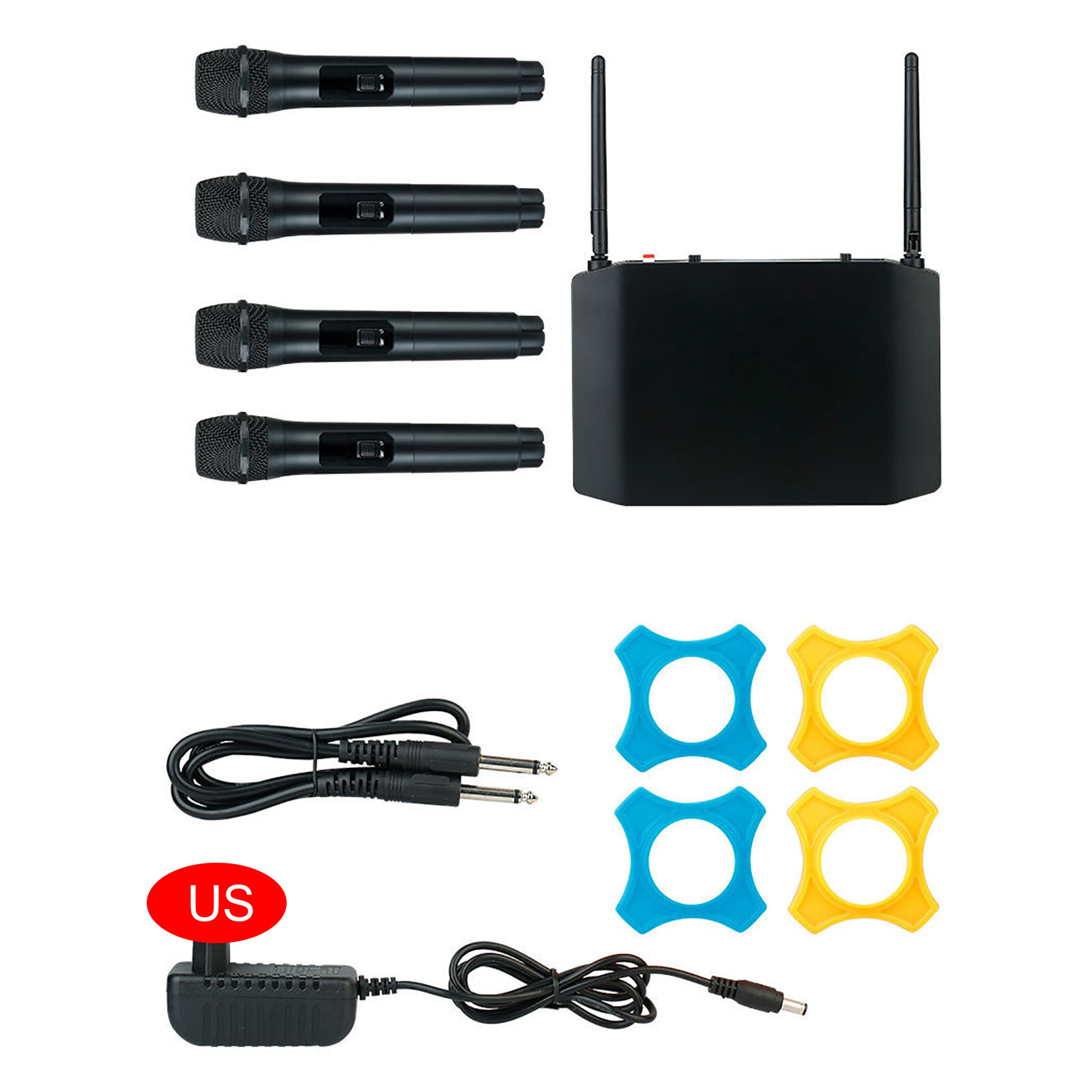 Pro Audio VHF Wireless Microphone System 4 Channel 4 Handheld Metal Dynamic Mic
