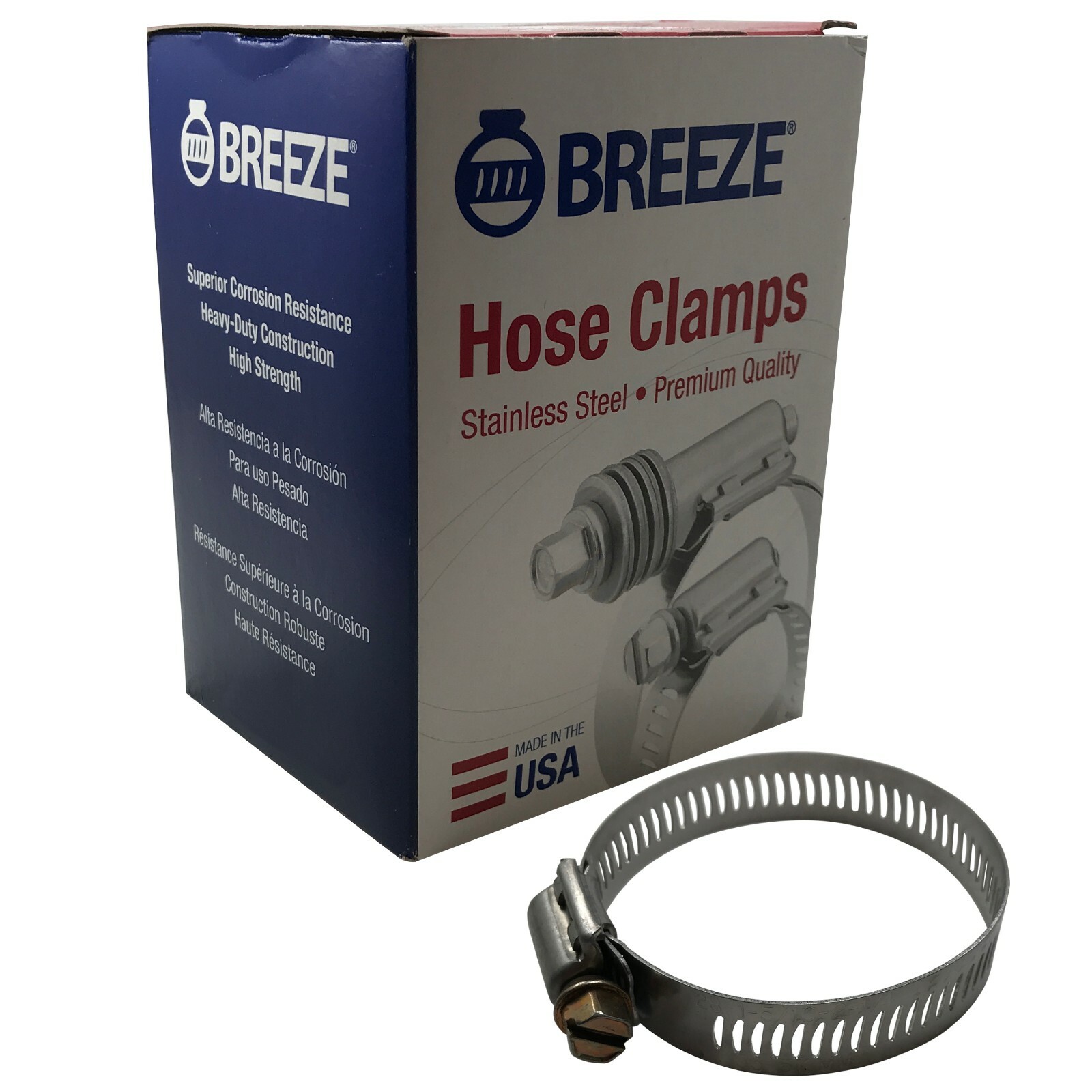 Box of 100 #28 Stainless Steel 1 5/16 to 2 1/4 Worm Gear Hose Clamp 1/2 Band USA