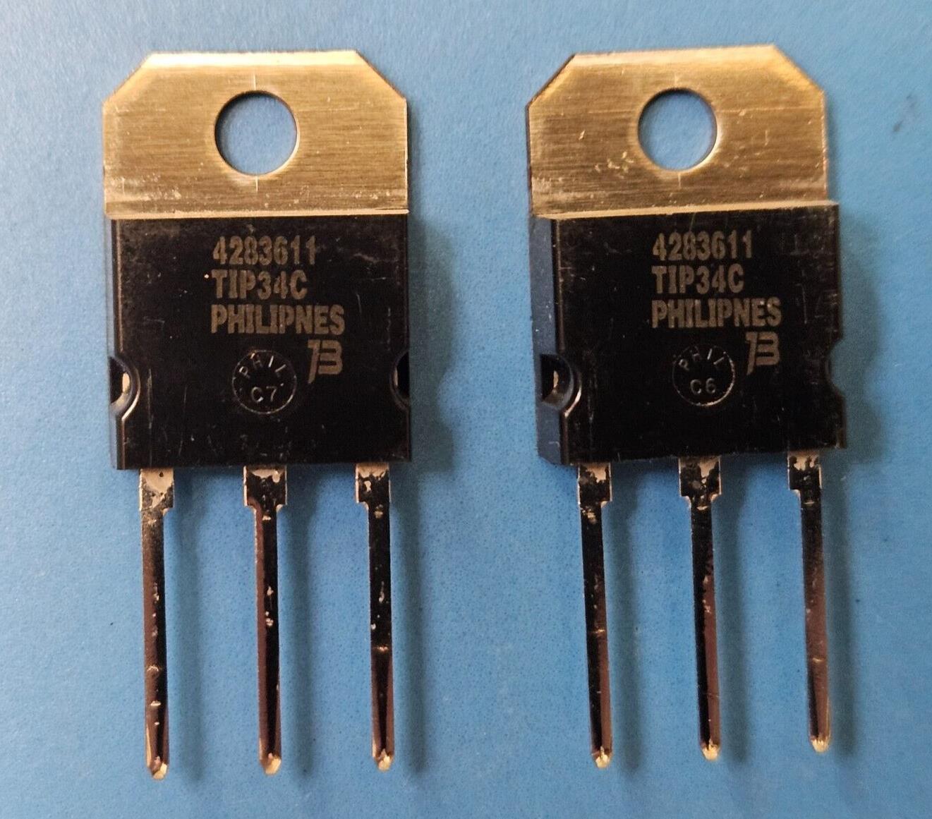 (2PCS) TIP34C Bourns Power Bipolar Transistor, 10A, 100V, 1-Element, PNP, SOT-93