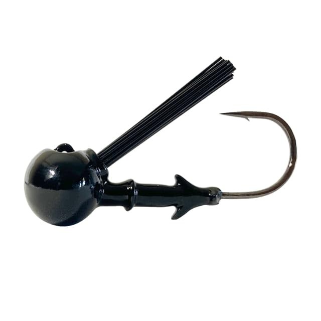 Football Head with Weed Guard 3/8 oz Gamakatsu Hook 4/0 Black 4 Pack New