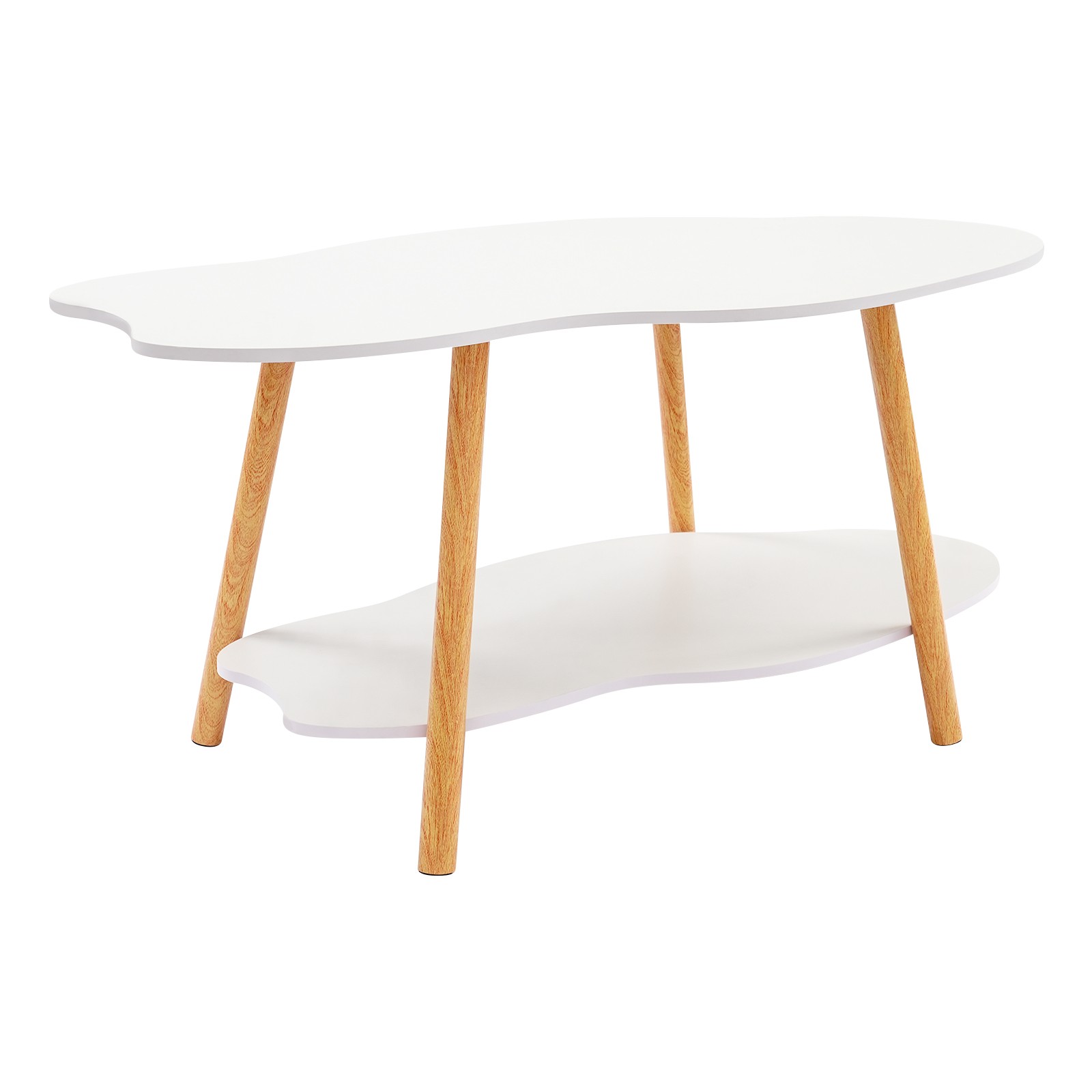Cloud Coffee Table Cloud Shaped Coffee Table 2-Tier for Living Room Storage