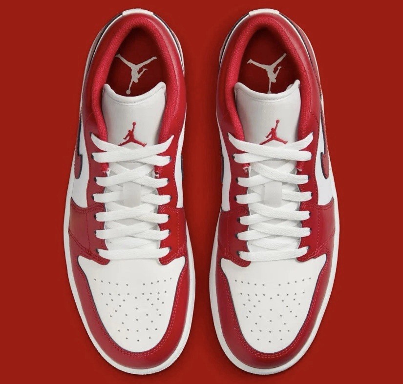 Nike Air Jordan 1 Low Shoes Summit White Varsity Red 553558-166 Men's Sizes NEW