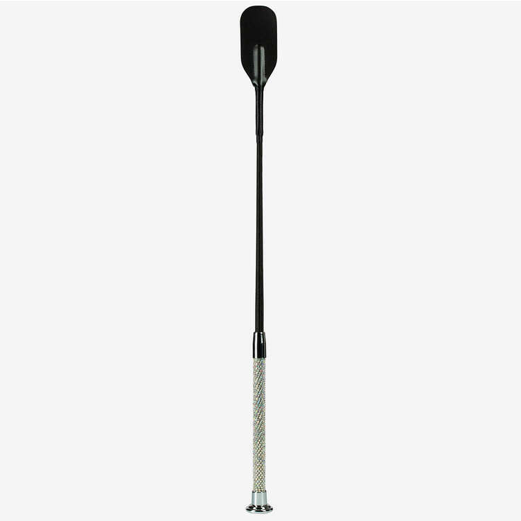 New! 20" long Horze brand Black AMALFI JUMPING BAT w/ Crystal handle Silver cap