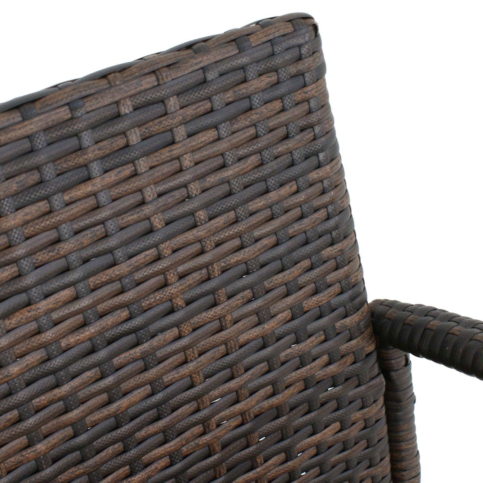 Set of 6 Patio Wicker Barstool Patio Bar Stools Brown Indooor Outdoor Backyard