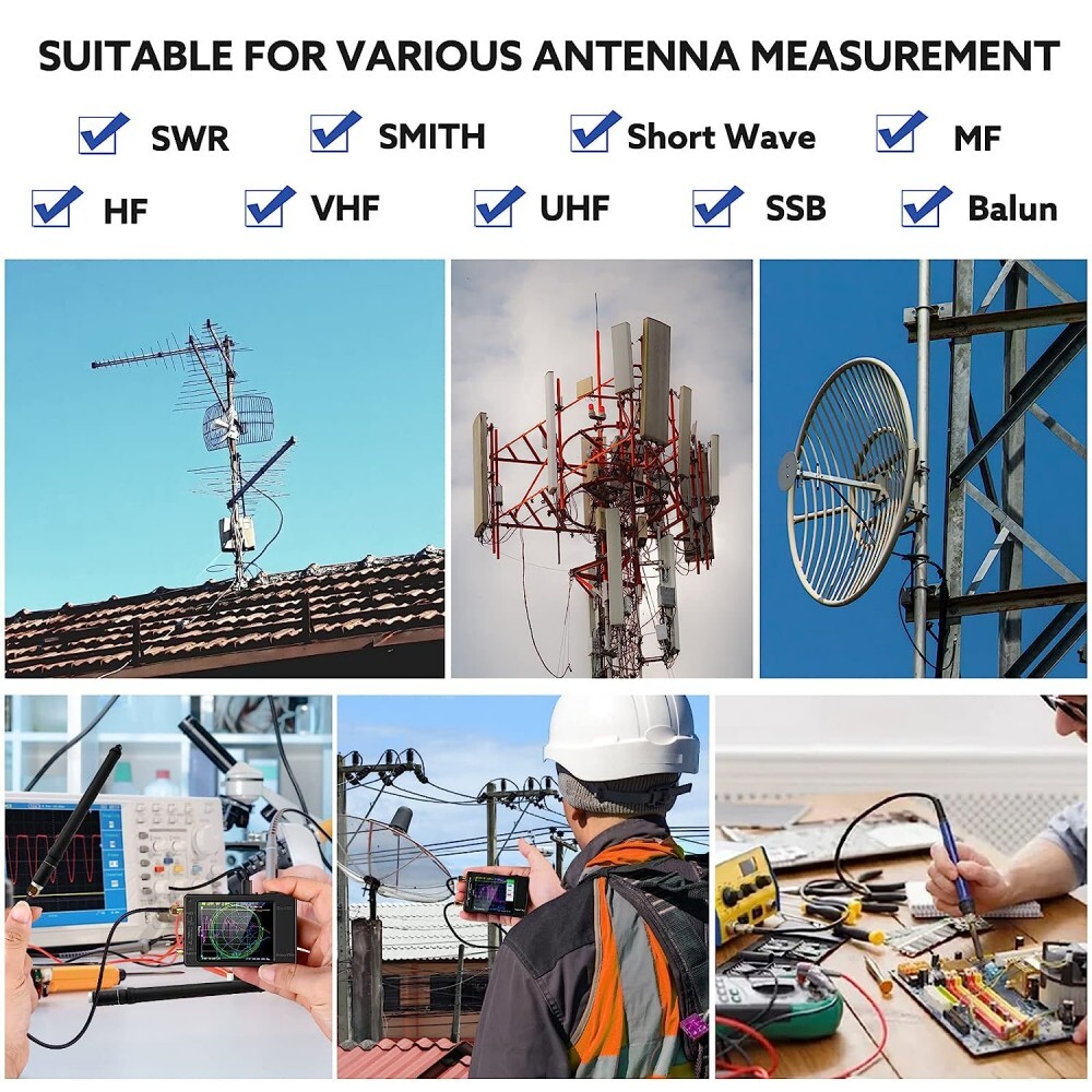 Touch 2.8 inch NanoVNA-H Vector Network Analyzer HF VHF UHF MF Antenna Analyzer