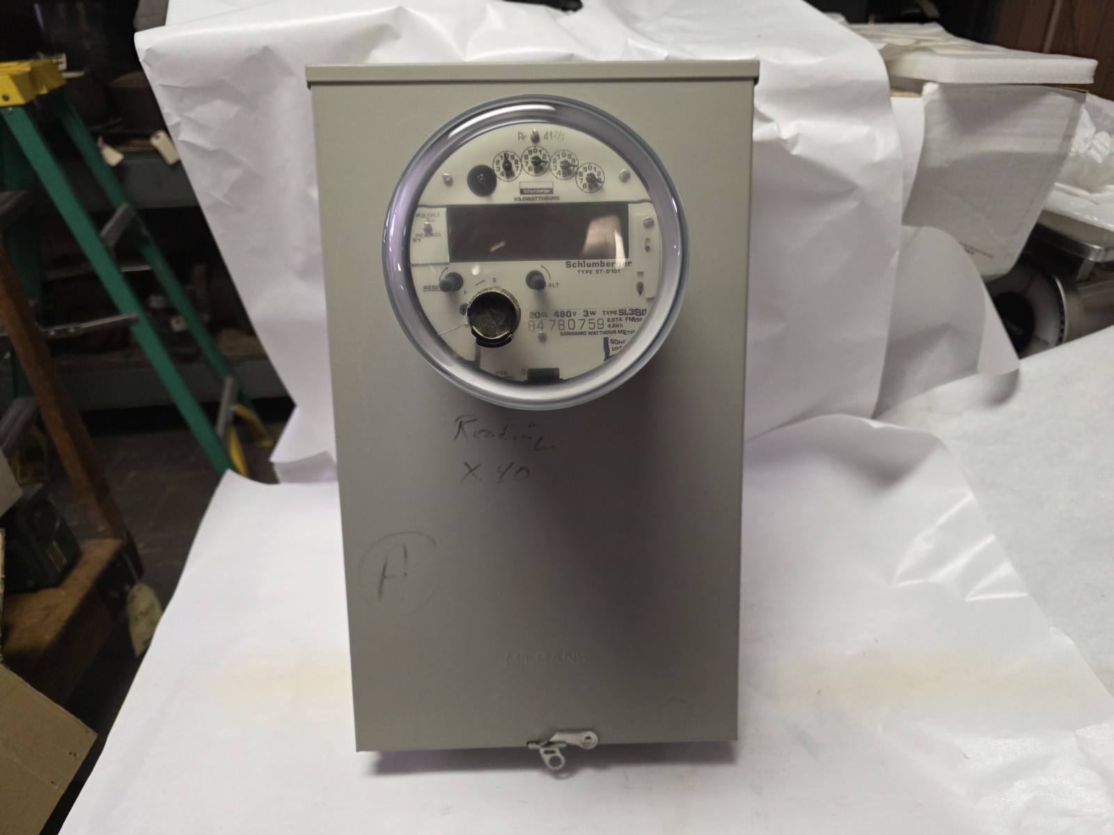 Schlumberger Type ST-0101 Watthour Meter 480V with Milbank Enclosure.