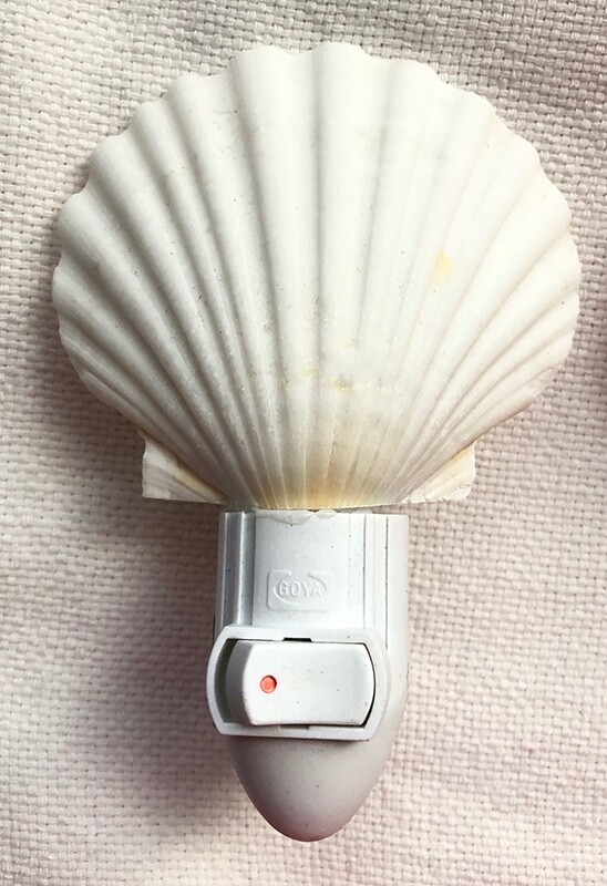 Hawaiian Tropical Night Light Home Bath Island Decor Hawaii White Clam Shell New