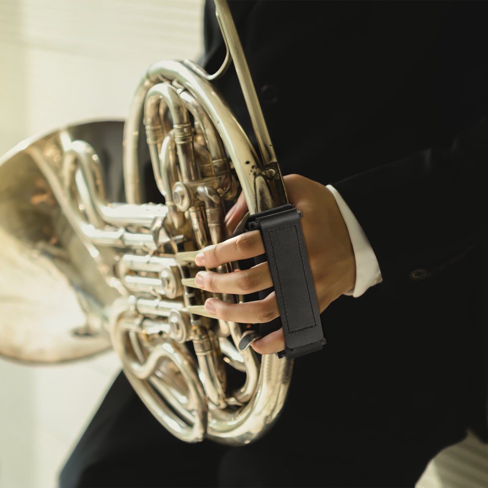 Durable Adjustable PU French Horn Hand Protector with Soft Comfortable Grip