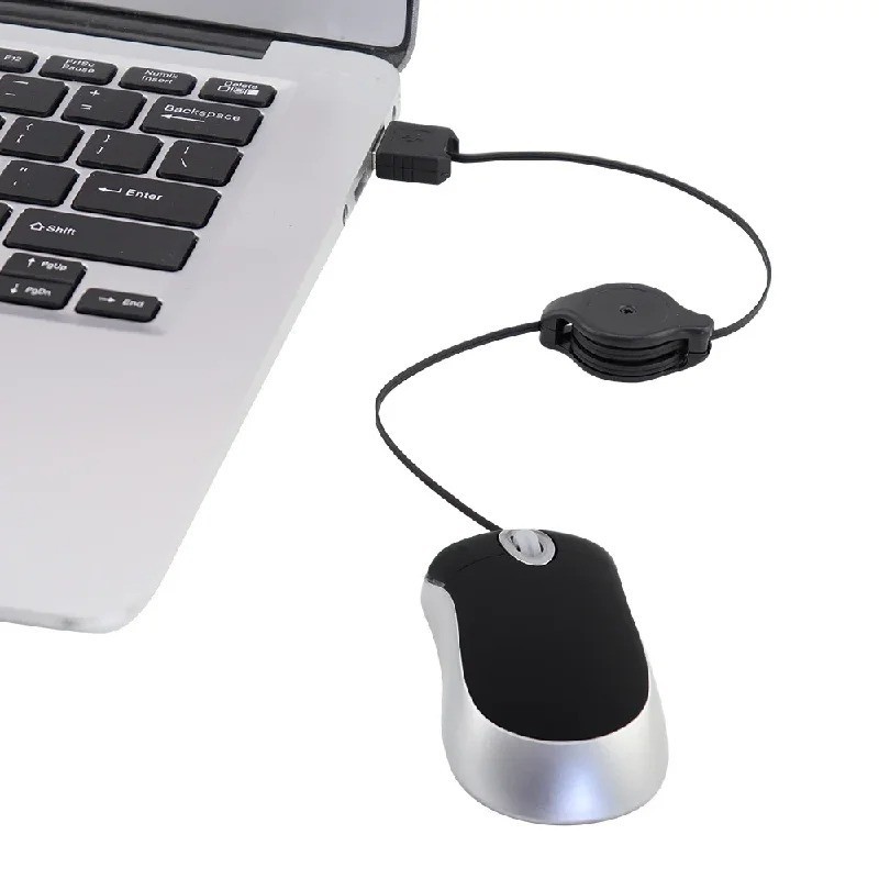 New Mini Retractable USB Optical Scroll Wheel PC Laptop Notebook Mouse Mice Us
