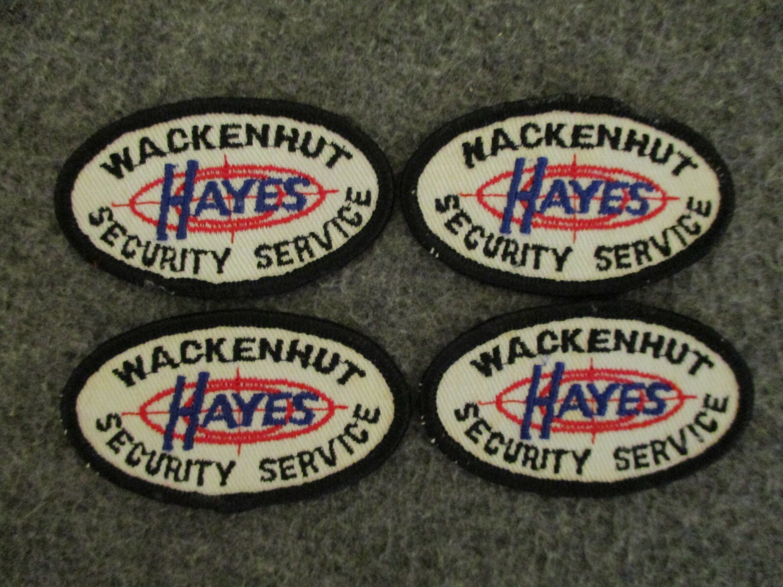 1965 NASA SECURITY BRANCH VECTOR MEATBALL + 4 HAYES AEROSPACE SECURITY PATCHES