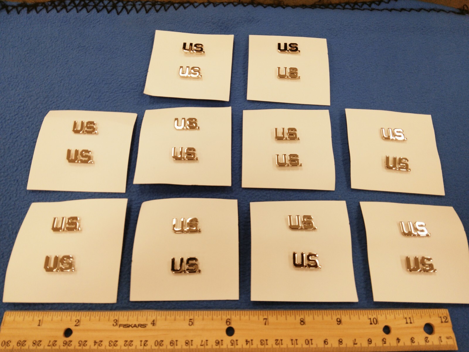 LOT OF 10 PAIRS OF U.S. ARMY SILVER TONE - COLLAR PINS SETS - NEW V-21
