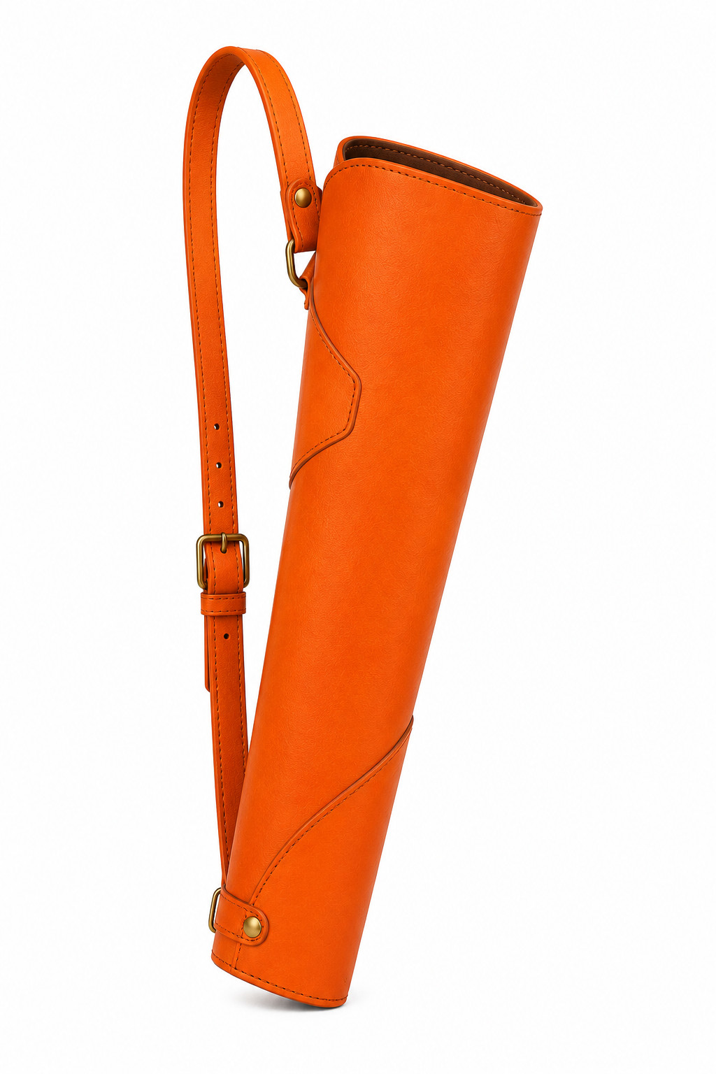 Orange Leather Archery Quiver – Handmade Genuine Leather Arrow Holder  Adjustabl