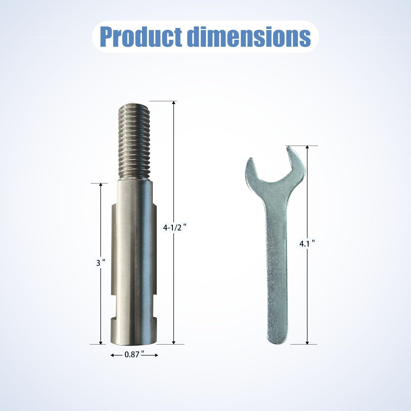 Neeki 4-1/2" Stainless Angle Grinder Arbor Extension Shaft, 5/8"-11 Thread Ar...