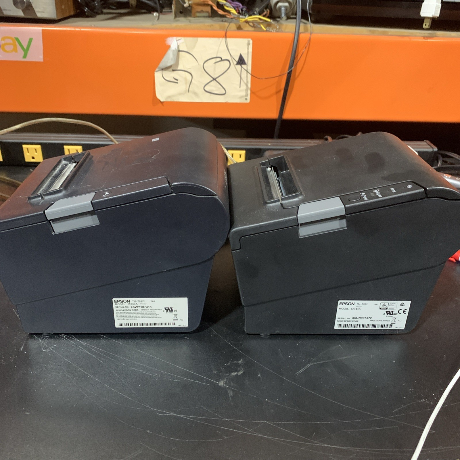 Epson TM-T88VI + Epson TM-T88V (UNTESTED FOR PARTS AND REPAIR)
