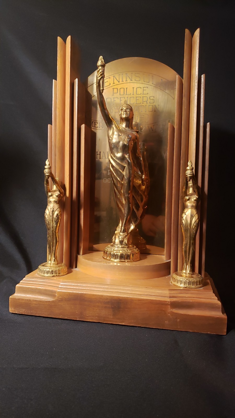 Rare Vintage 1955 Police Merit Award California Mid Century Trophy