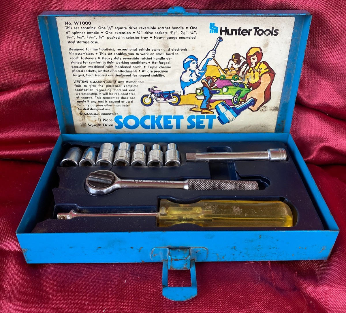 Vintage Hunter Tools 11 Piece Socket Set #W1000 VGC Made in Japan Wrench