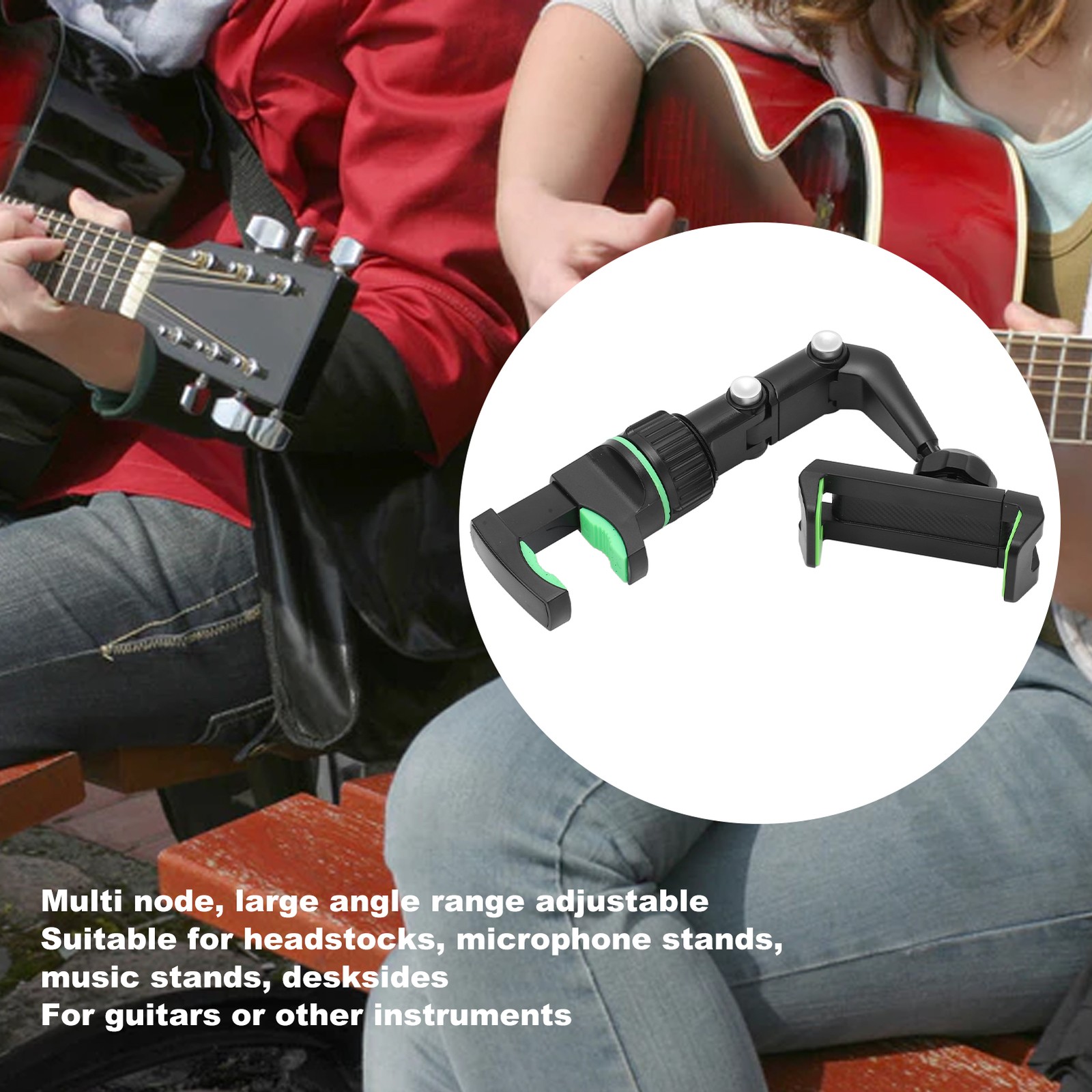 Multi-Function Instrument Bracket Stable Clamping Adjustable Angle Guitar Mount