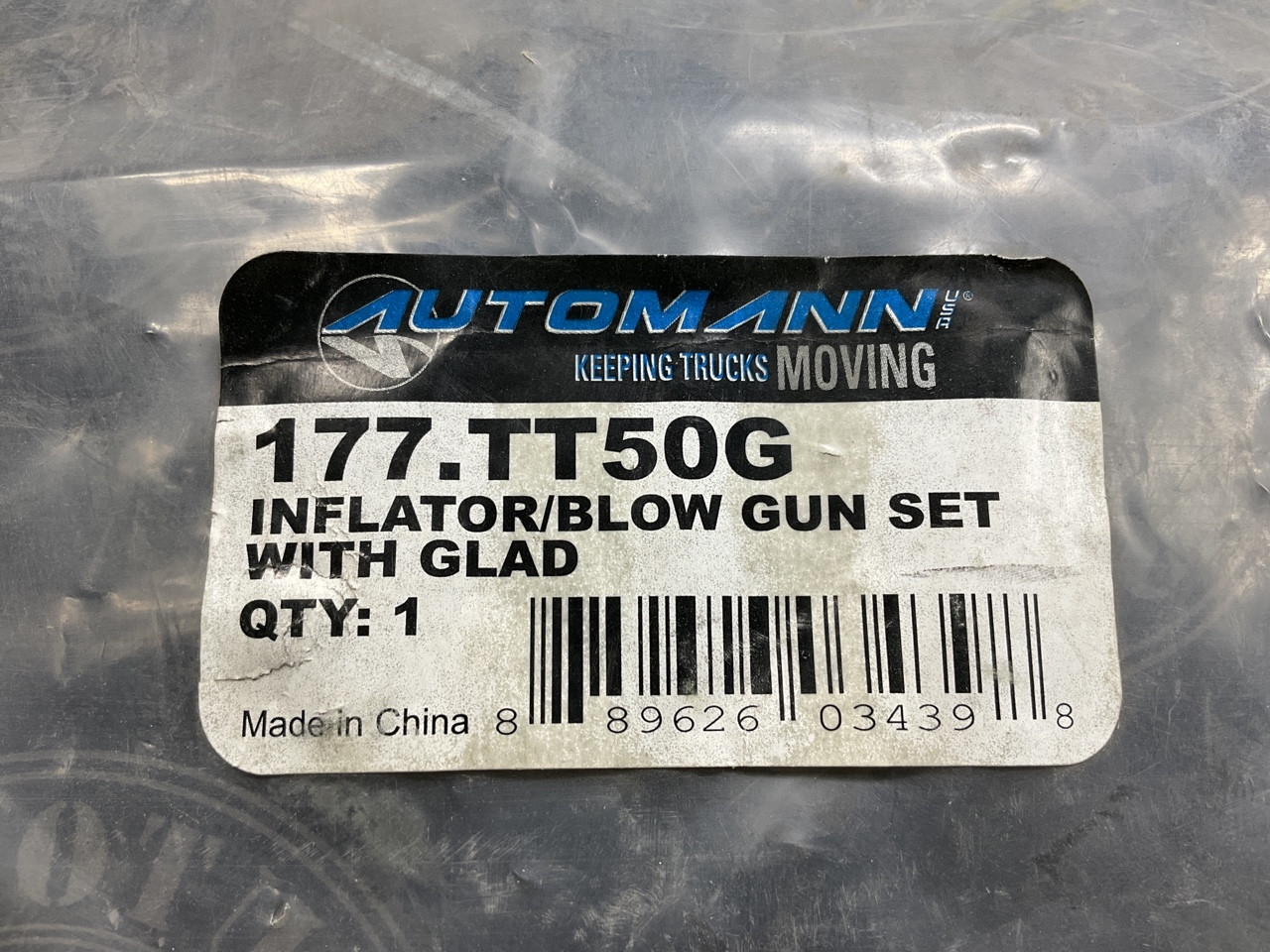 Automann 177.TT50G Inflator & Blow Gun Kit W/ Gladhand, 50 Feet 3/8" Air Hose