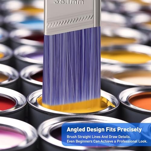 Paint Brushes - 6 Pack Angle Brushes, Paint Brush Set, Paint 1.5" 6-piece