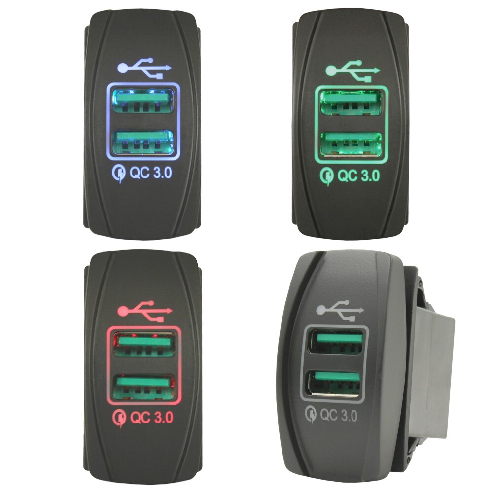 All ROCKER SWITCH Size DUAL USB VOLT Type-C Accessories 12v Panel Mount Display