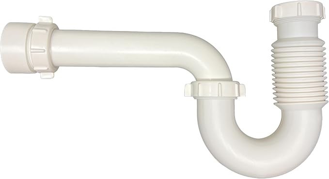 Flexible PTrap for Kitchen Sink Drain or Bathroom Sink Flex Drain Pipe Drain Kit