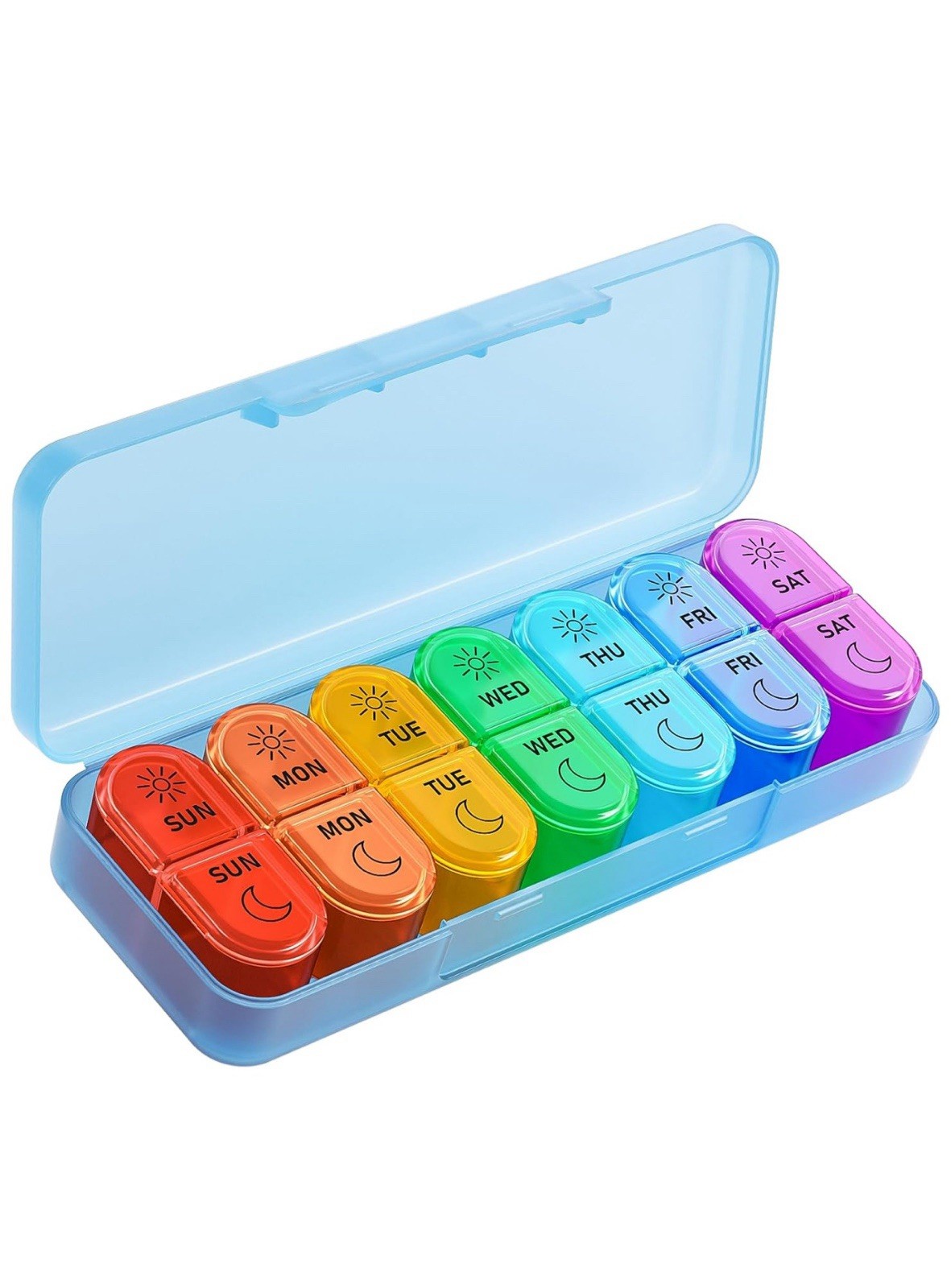 Weekly Pill Organizer 7-Day 2-Time Daily Pill Box AM/PM