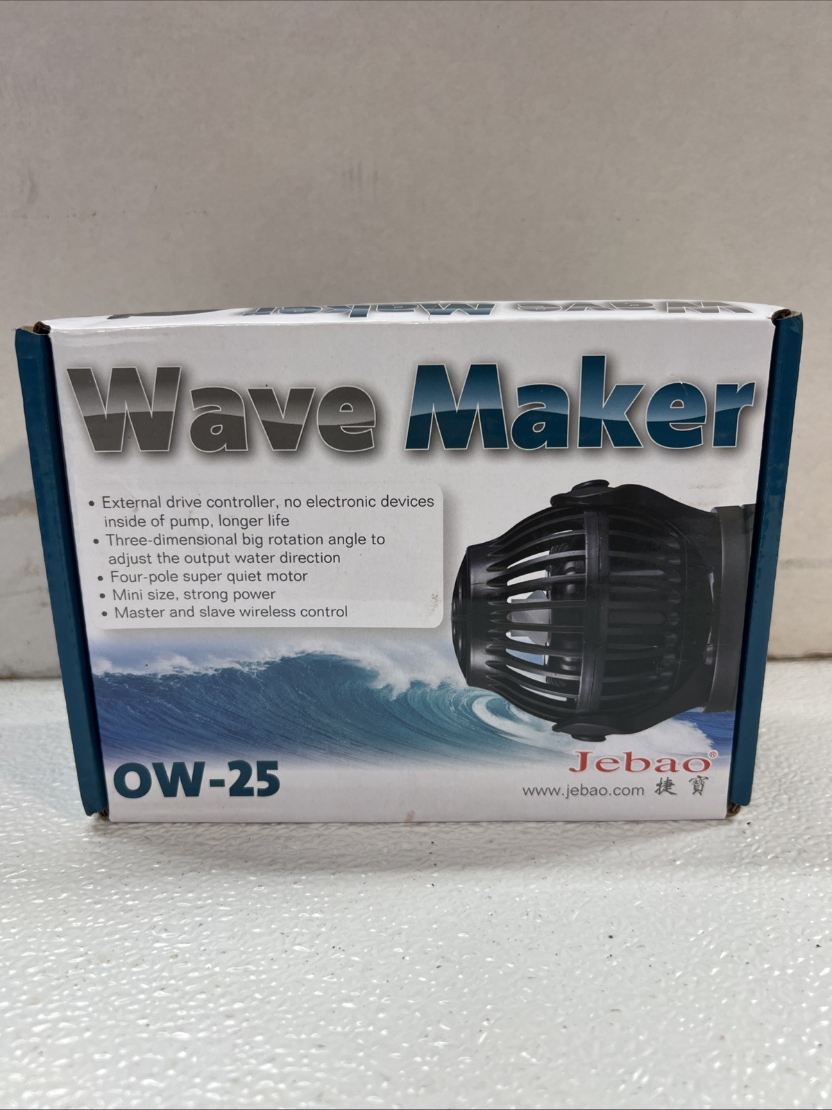 JEBAO OW-25 WAVEMAKER 185-2245 GPH WITH CONTROLLER AND MAGNET MOUNT BLACK
