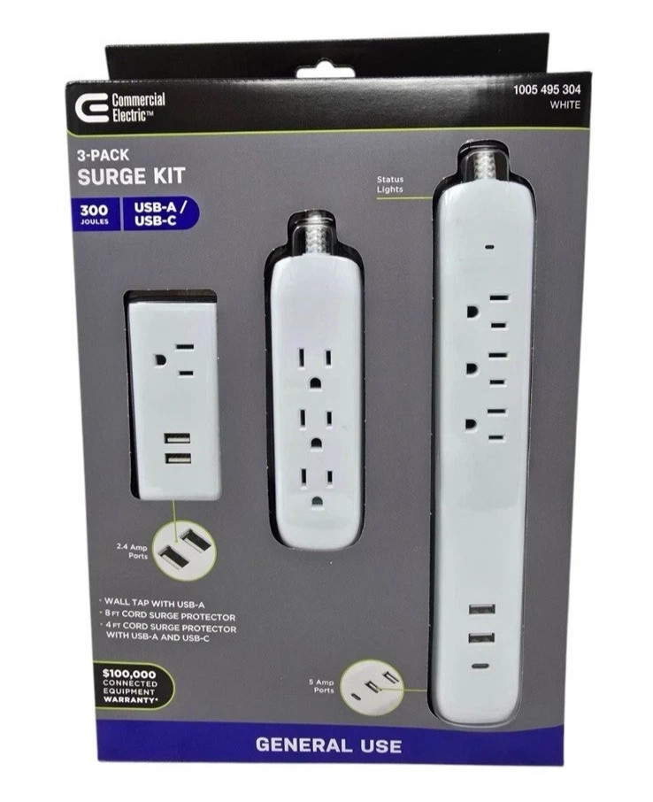 Lot Of 6 3 Packs - Commercial Electric  Surge Kit - Free Shipping