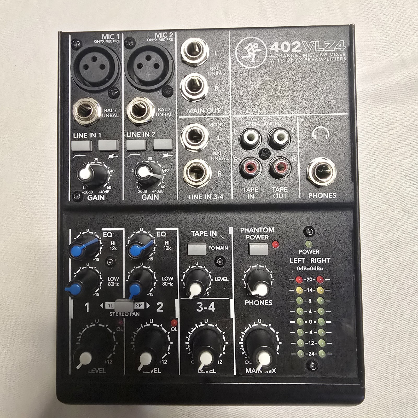 Mackie 402VLZ4 4-Channel Compact Audio Mixer PARTS/REPAIR Smoked No Power