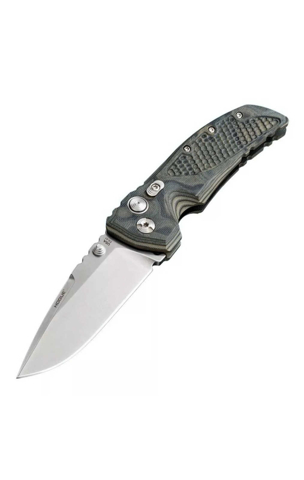 Hogue 34178 G10 Frame 3.5, Drop Pt. Blade, Tumble Finish, Olive Drab Green Camo