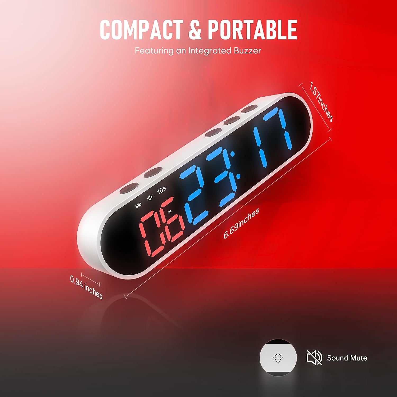 Portable Gym Timer Clock Magnetic Workout Interval Timer 50H Battery Stopwatch