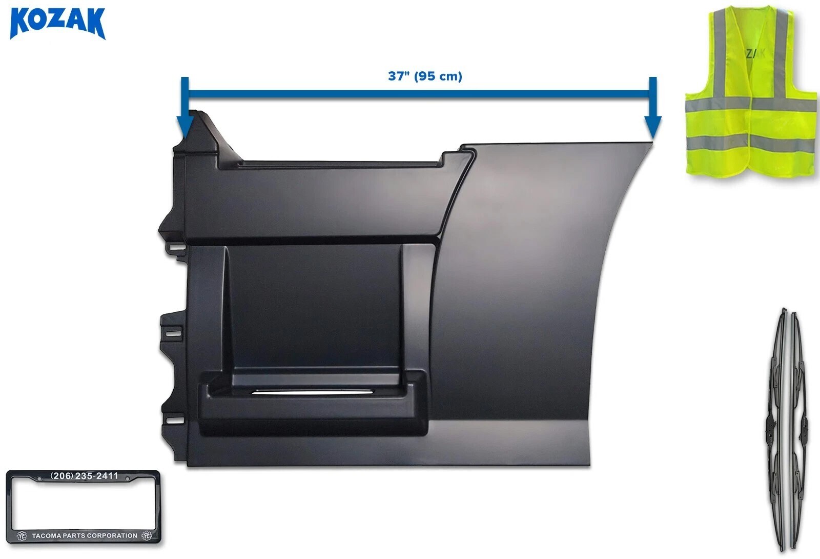 Rear Step Fairing Panel Left Side 37" 95 cm Compatible with Volvo VNL 2004-2017