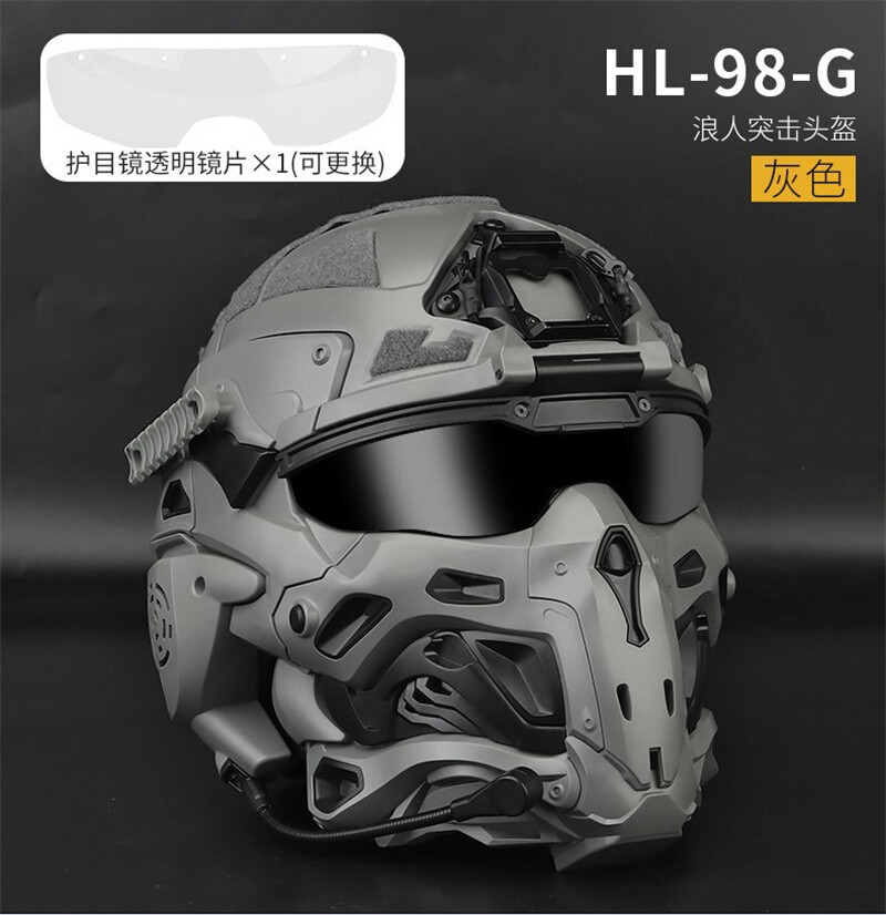 Tactical Assault Helmet Airsoft Military Full Mask Goggles Modular Protective