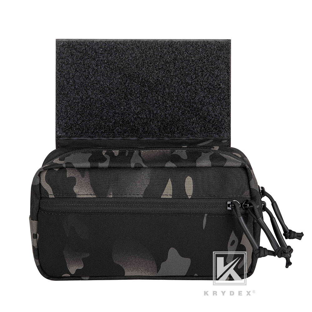 KRYDEX Tactical Drop Pouch SACK Chassis Hook & Loop For Chest Rig Black MC Camo