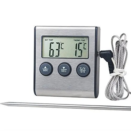 Remote Kitchen Digital Cooking Thermometer Probe Meat Food Temperature w/Timer