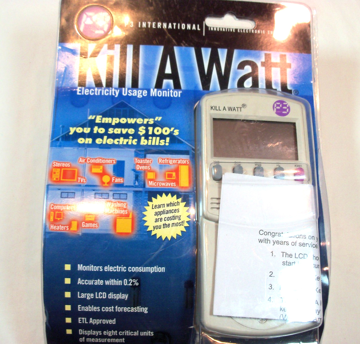 P3 International P4400 Kill A Watt Electricity Usage Monitor NIB New Save Energy