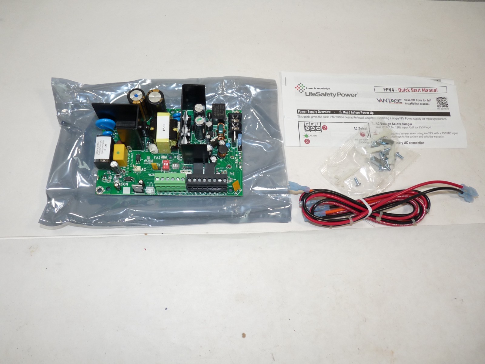 LifeSafety DC Power Supply Board w/Cable | ADC-AC-FPV4 FPV4-Boxed New Lot-B