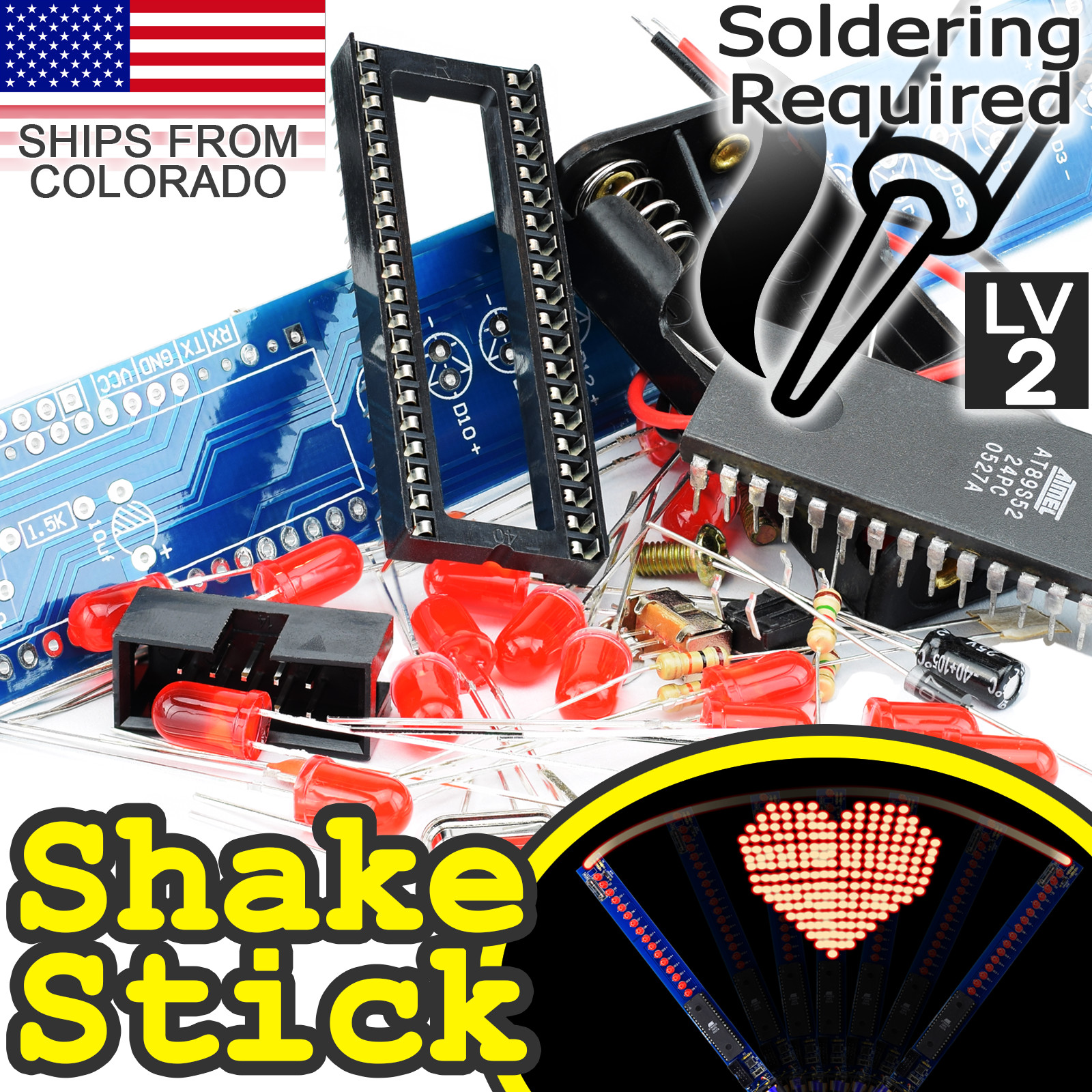 DIY Message Shake Stick - Atmel AT89S52 [SOLDERING REQUIRED]