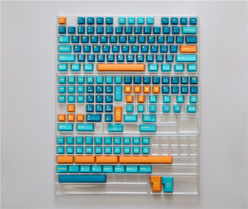 DIY Double Shot Cherry MX 173 Key ABS Keycap Set Aero Profile