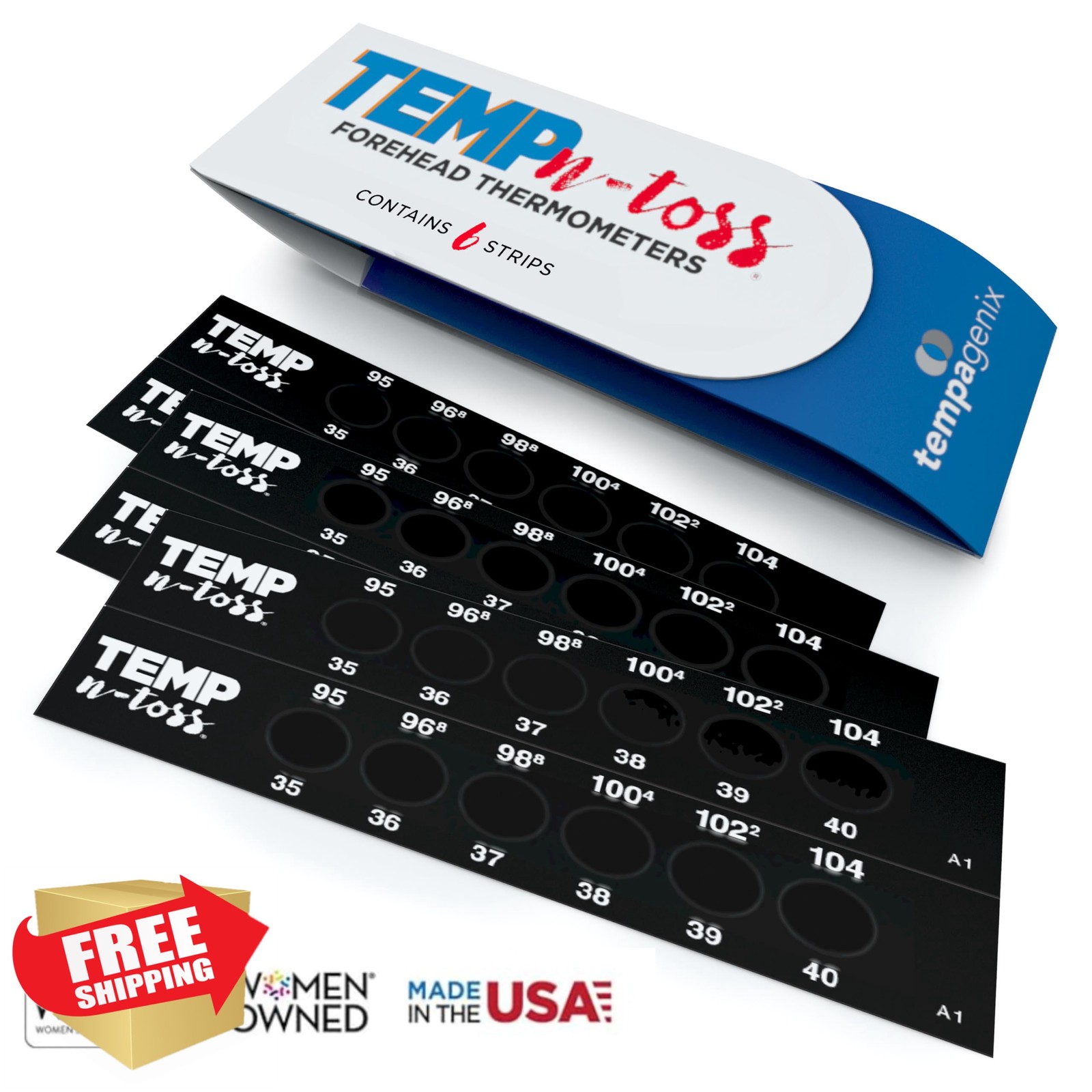 Fast Reading Disposable Forehead Thermometer Strips 12ct