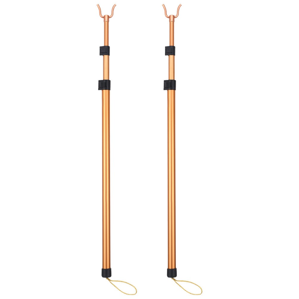 2 Pcs Adjustable Clothes Drying Stick Closet Reach Pole Aluminum Alloy Ceiling