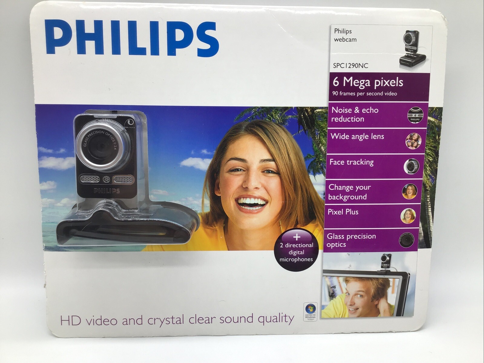 VTG Phillips Web Cam SPC1290NC 6 Mega Pixels + 2 Directional Digital Microphones