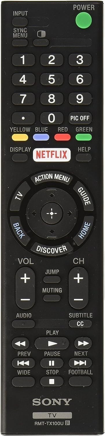 Replacement Sony RMT-TX100U with Netflix Button for Bravia Android Smart TV